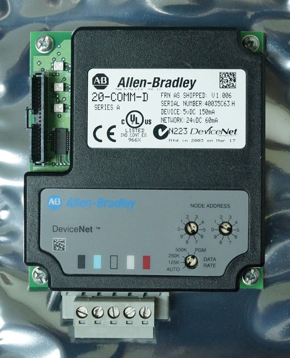 Allen Bradley 20-COMM-D Series A Powerflex Devicenet Adapter Firmware V1.006