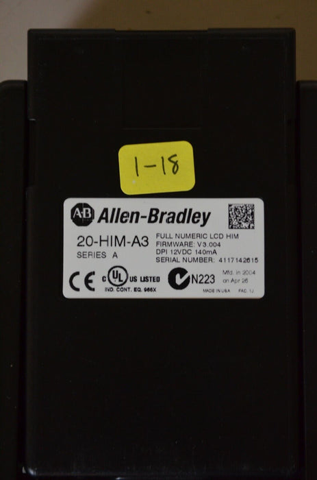 Allen-Bradley 20-HIM-A3 SERIES A Full Numeric HMI Keypad Firmware 3.004   #1-18