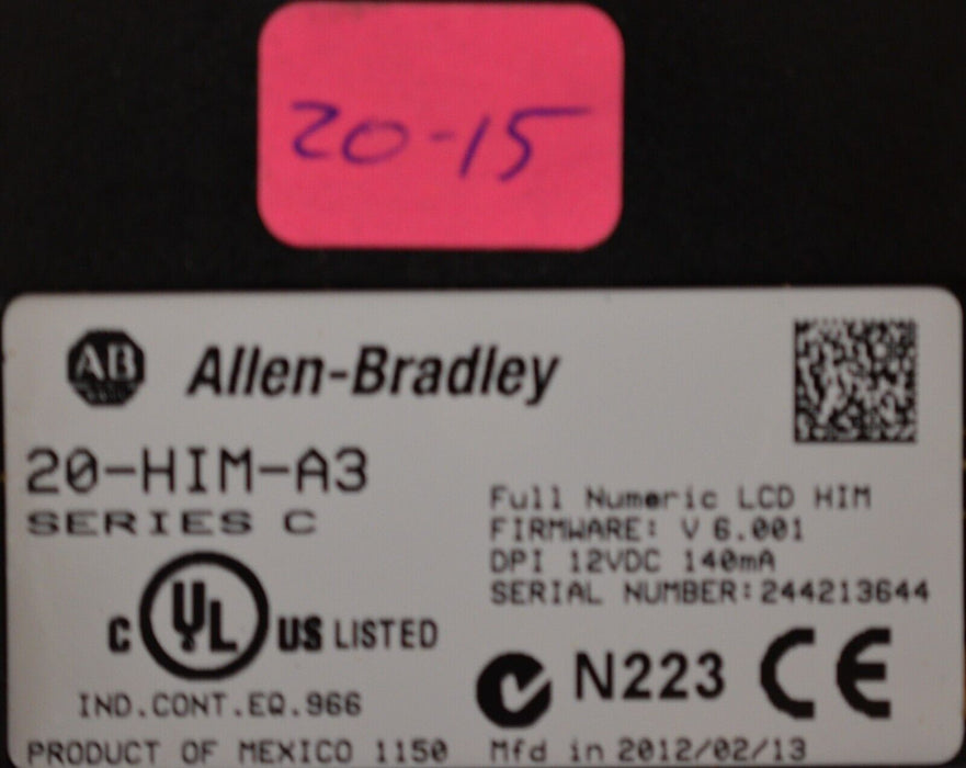 Allen-Bradley 20-HIM-A3 SERIES C Full Numeric HMI Keypad Firmware 6.001   #20-15