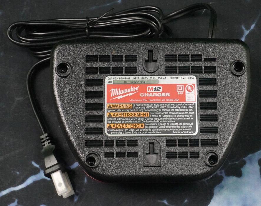 New Milwaukee 48-59-2401 M12 12V Lithium Ion Battery Charger 12 Volt OEM