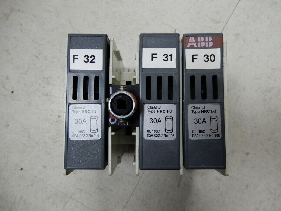 ABB General Purpose Disconnect Switch OS 30AJ12 30A With Shaft & Handle