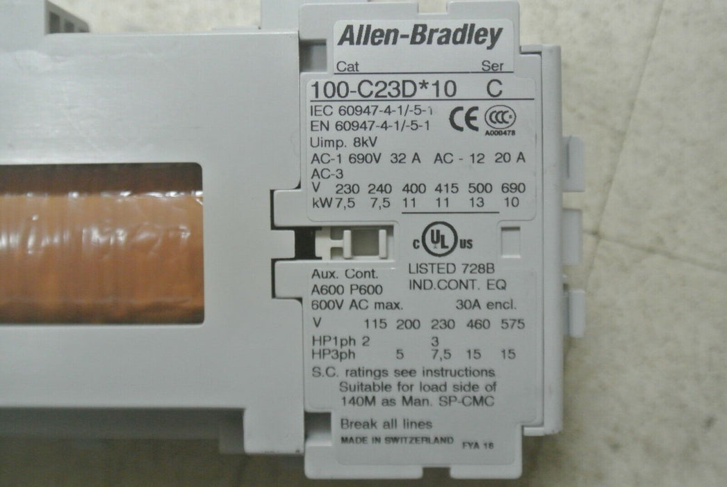 Allen-Bradley 100-C23D*10 23 Amp IEC Rated Safety Contactor