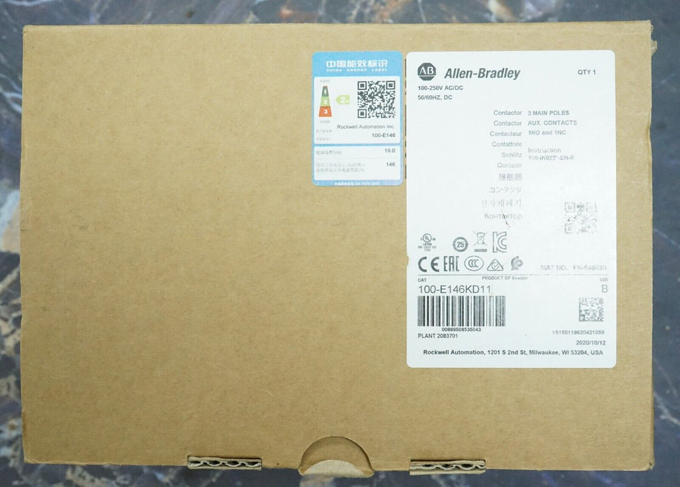 Allen Bradley 100-E146KD11 Ser. A MCS-E Contactor AC3 Duty 100-250V AC 50/60Hz