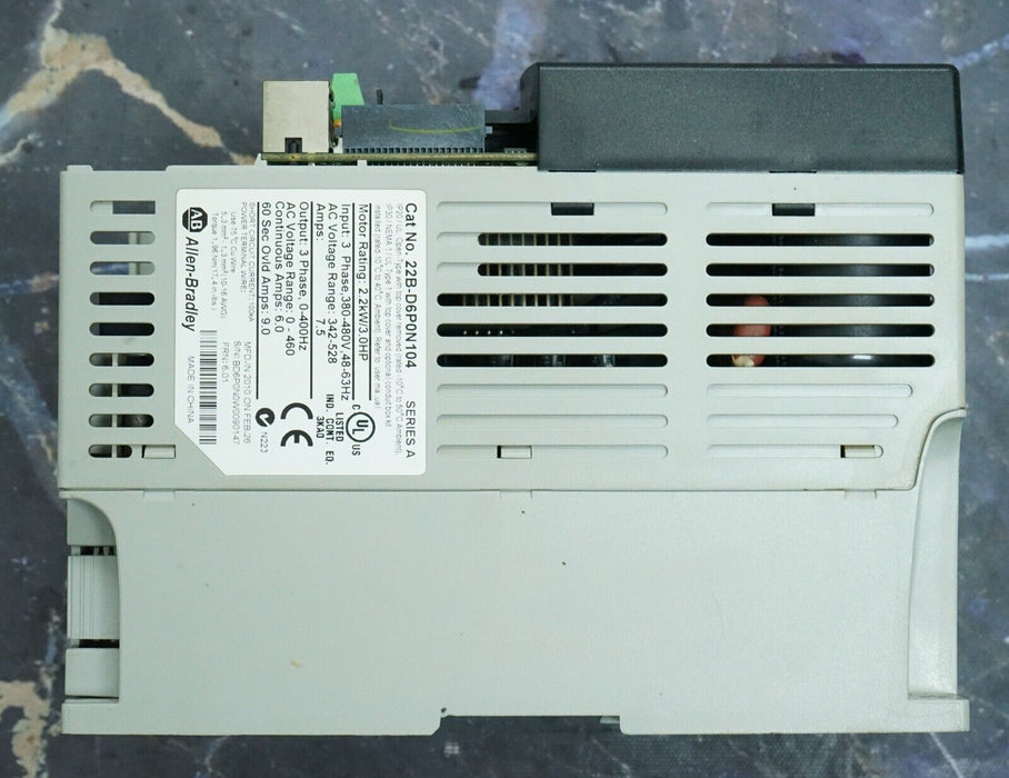 Allen-Bradley 22B-D6P0N104 PowerFlex 40 3HP Drive Tested Good FRN:6.01