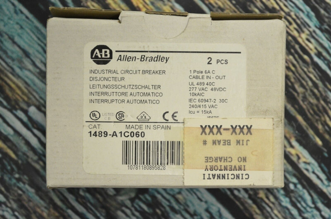 NEW Set of 2 Allen Bradley 1489-A1C060 Series A Circuit Breaker 1 Pole