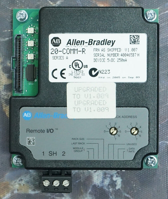 Allen Bradley 20-COMM-R Remote I/O Adapter Firmware 1.009 Tested Good