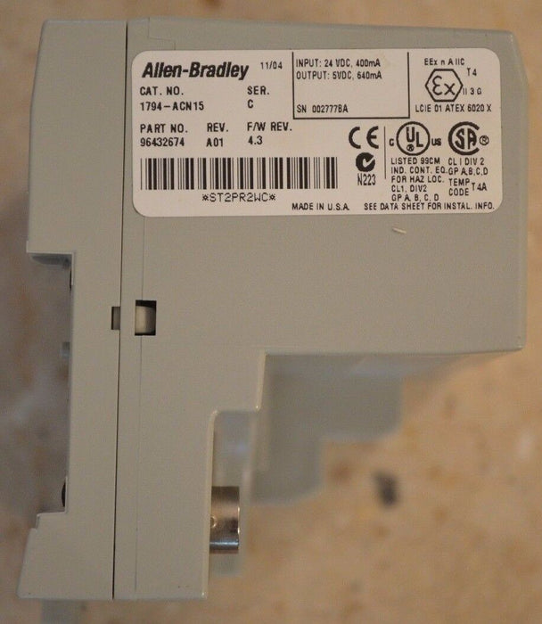 Allen Bradley 1794-ACN15 /C ~S1794-ACN15 /C ControlNet Remote I/O Module