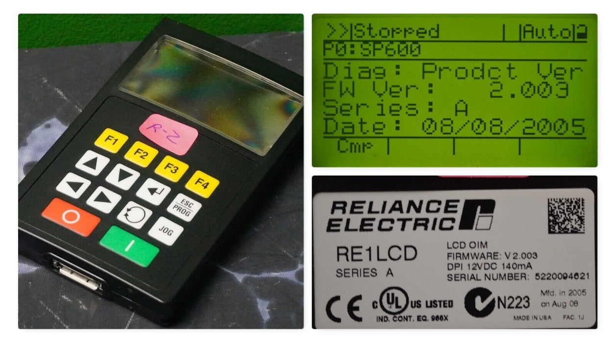 Reliance Electric RE1LCD A Keypad FRN:2.003 Tested Good R2