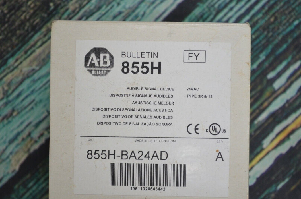 New in Box Allen Bradley Ser.A Industrial Horn 855H-BA24AD / 24vac / 50/60 Hz