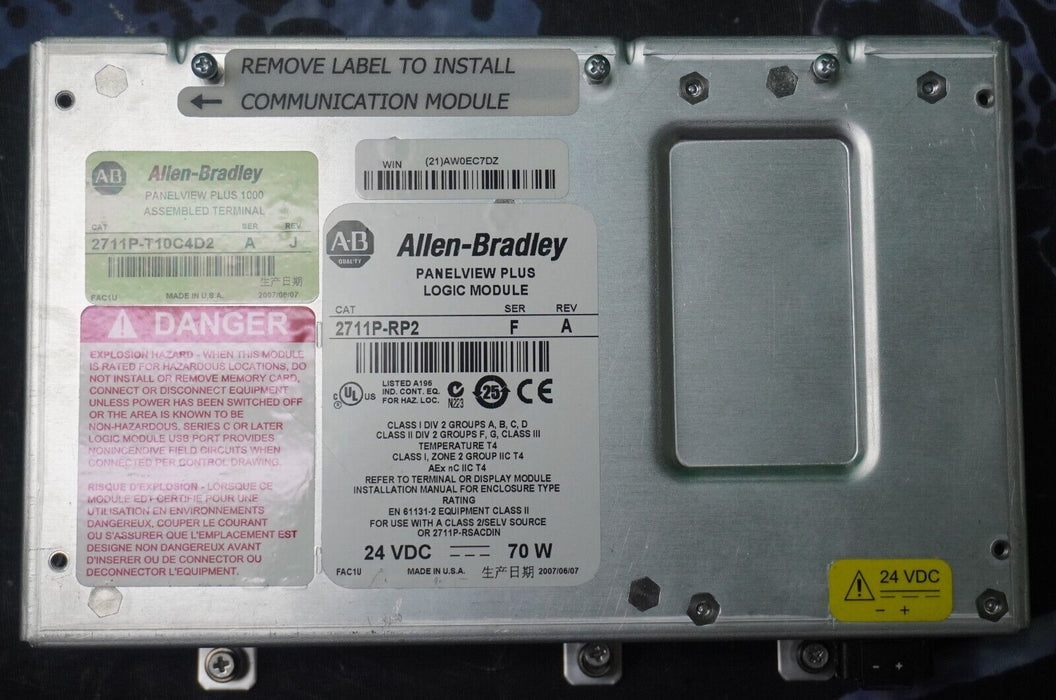 Allen Bradley 2711P-RP2 Ser F Logic Module Tested Good