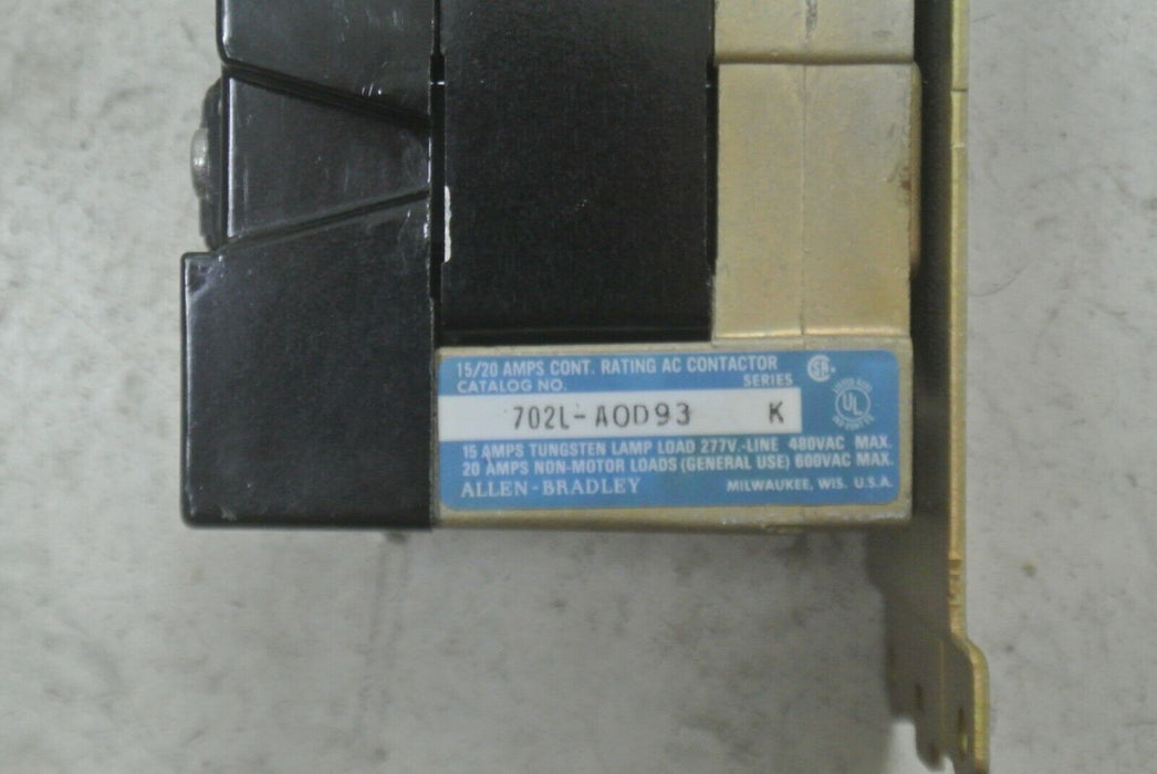 Allen-Bradley 702L-AOD93 Series K Lighting Contactor