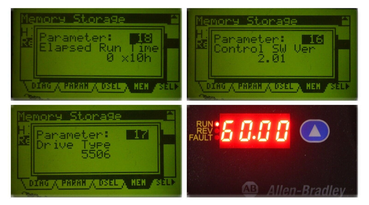 Zero Hours 22D-D4P0N104 Allen Bradley PowerFlex 40P Drive 2 HP Series A FRN:2.01