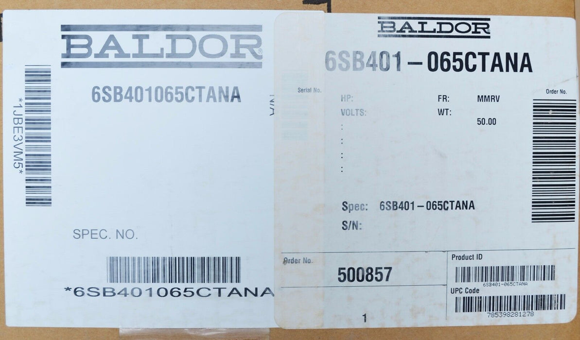 NEW SEALED Reliance/Baldor 50 HP Inverter Drive 6SB401-065CTANA