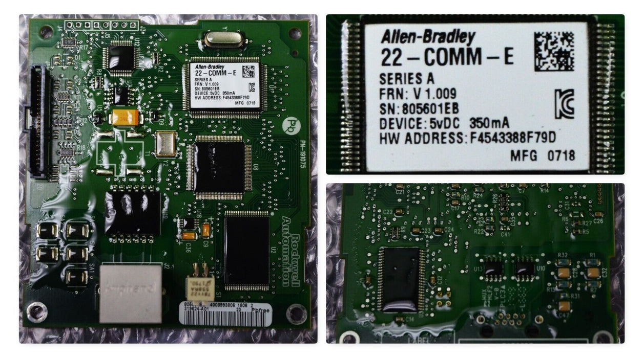 Allen Bradley 22-COMM-E Ethernet Module No Cable VER 1.009