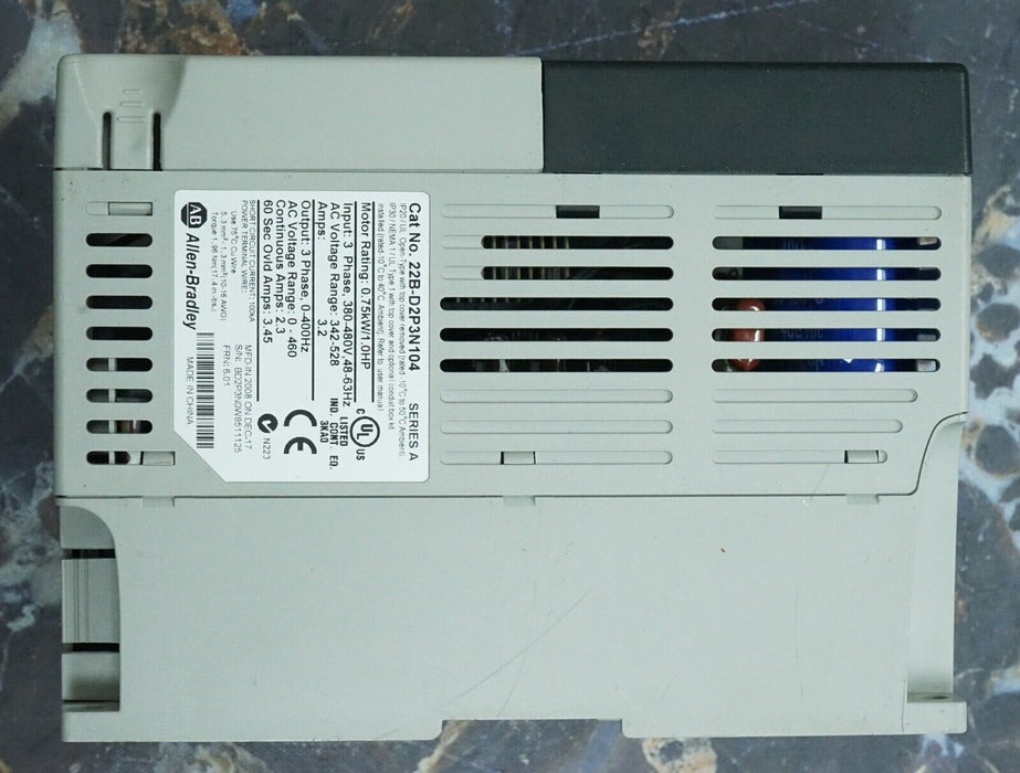 Allen Bradley 22B-D2P3N104 PowerFlex 40 Drive Series A Tested Good 6.01