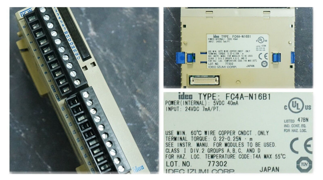 IDEC FC4A-N16B1 PLC Output Module Tested Good