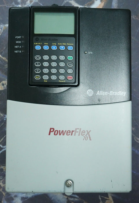 Low Run Hours Allen-Bradley PowerFlex 70 10HP 20AD014A3AYNAEG0 480VAC FRN:5.001