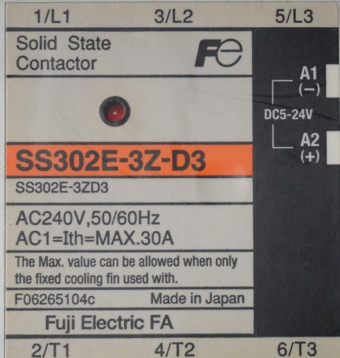 Fuji SS302E-3Z-D3 Solid State Relay 24v Coil No Plastic