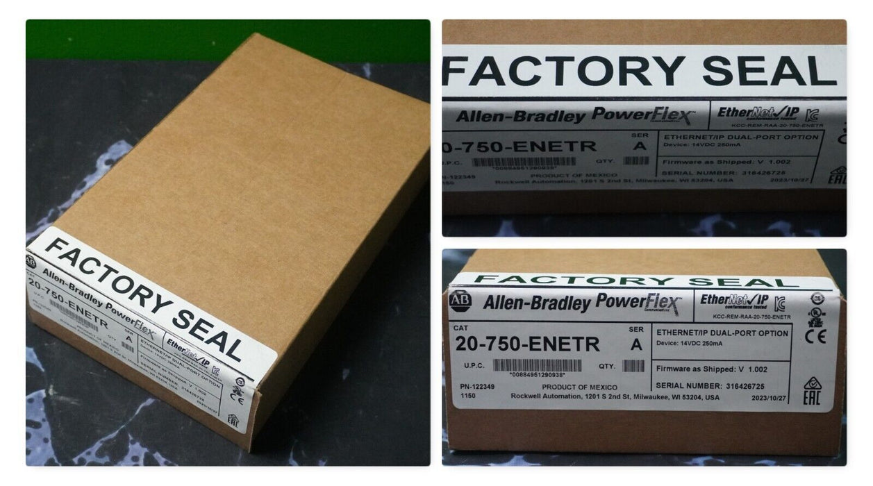 New Allen-Bradley 20-750-ENETR Series A PowerFlex 750 Dual-Port Ethernet V.1.002