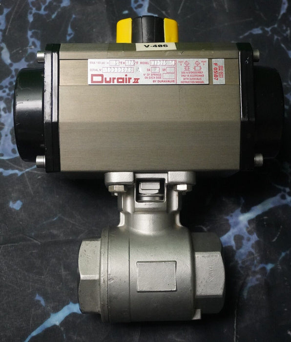 Durair II 075 F5/7 Q14 Pneumatic Actuator 1x W/O Air Line Connections Clean