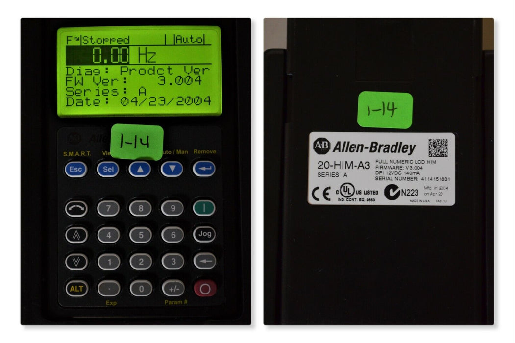 Allen-Bradley 20-HIM-A3 SERIES A Full Numeric HMI Keypad Firmware 3.004   #1-14