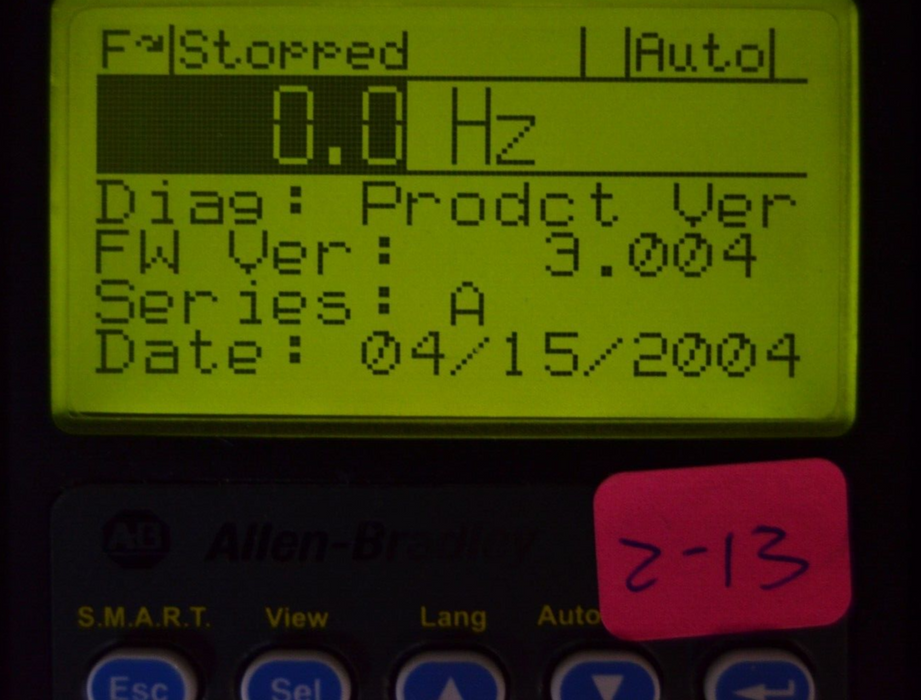 Allen-Bradley 20-HIM-A3 SERIES A Full Numeric HMI Keypad Firmware: 3.004  #2-13