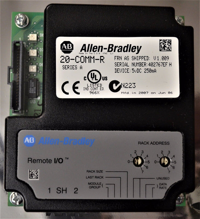 Allen Bradley 20-COMM-R Series A Remote I/O Adapter Firmware 1.009 Tested Good