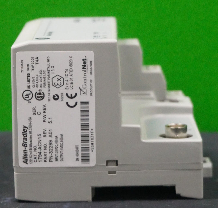 ALLEN BRADLEY 1794-ACN15 SER.C  ADAPTER MODULE FW:5.1