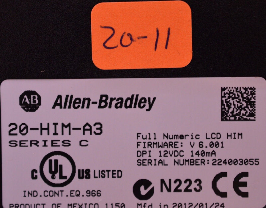 Allen-Bradley 20-HIM-A3 SERIES C Full Numeric HMI Keypad Firmware 6.001   #20-11