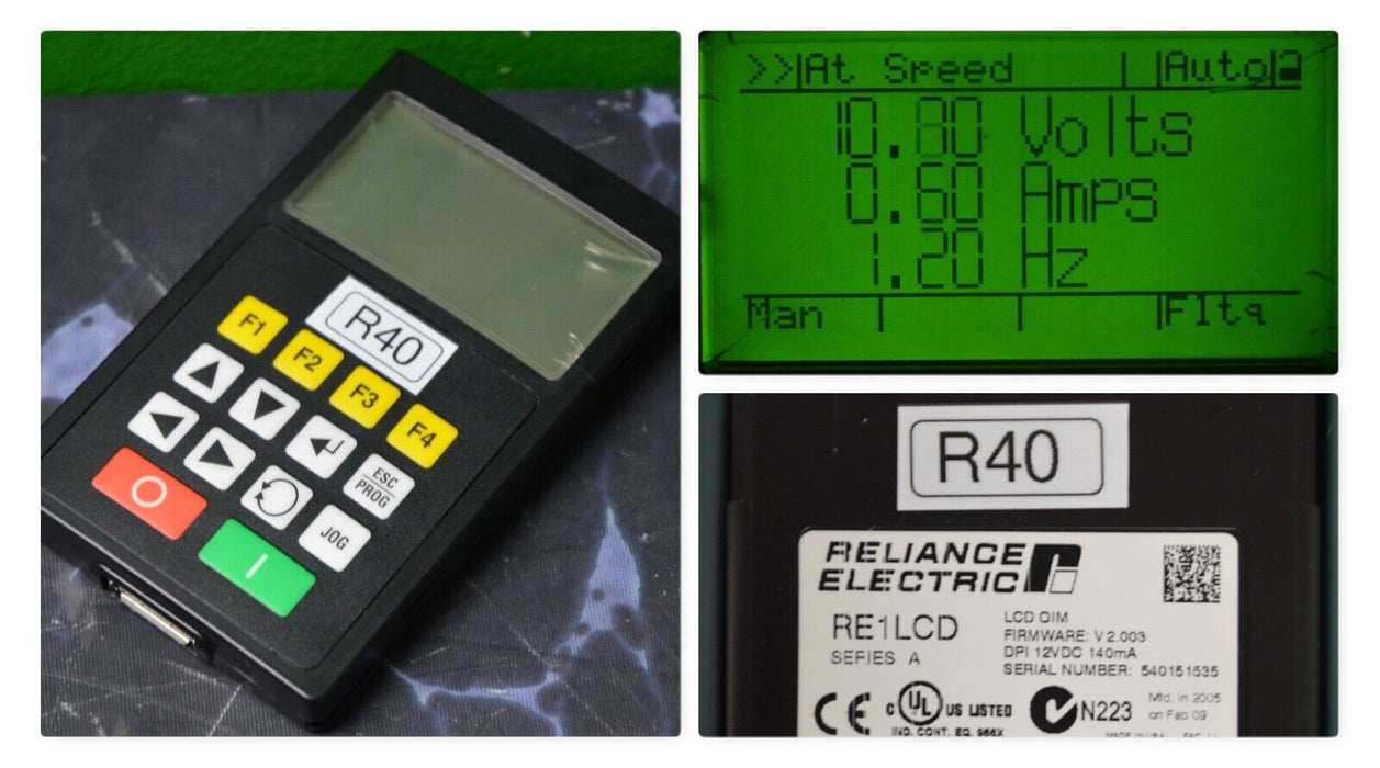 Reliance Electric RE1LCD A Keypad FRN:2.003 Tested Good R40