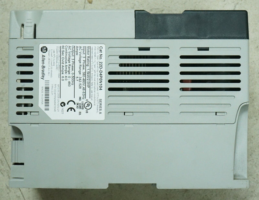 Zero Hours 22D-D4P0N104 Allen Bradley Power Flex 40P Drive 2HP Ser.A FRN:2.01