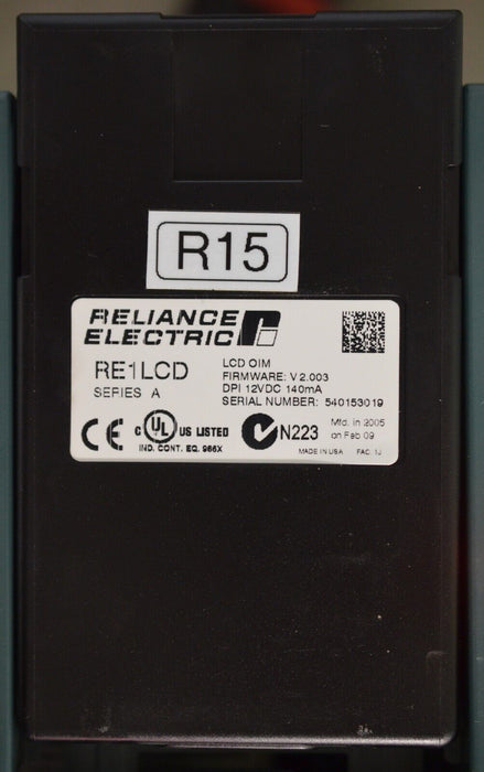 Reliance Electric RE1LCD A Keypad FRN:2.003 Tested Good R15