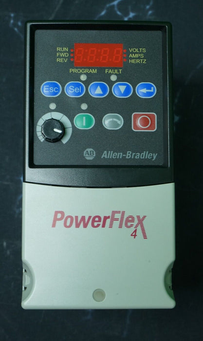 Low Hrs Allen Bradley PowerFlex4 1/2HP 22A-D1P4N104 Tested Good FRN:6.01