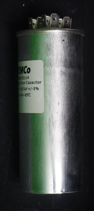 New TEMCo 45+5 uf/MFD 370-440 VAC volts Round Dual Run Capacitor 50/60 Hz