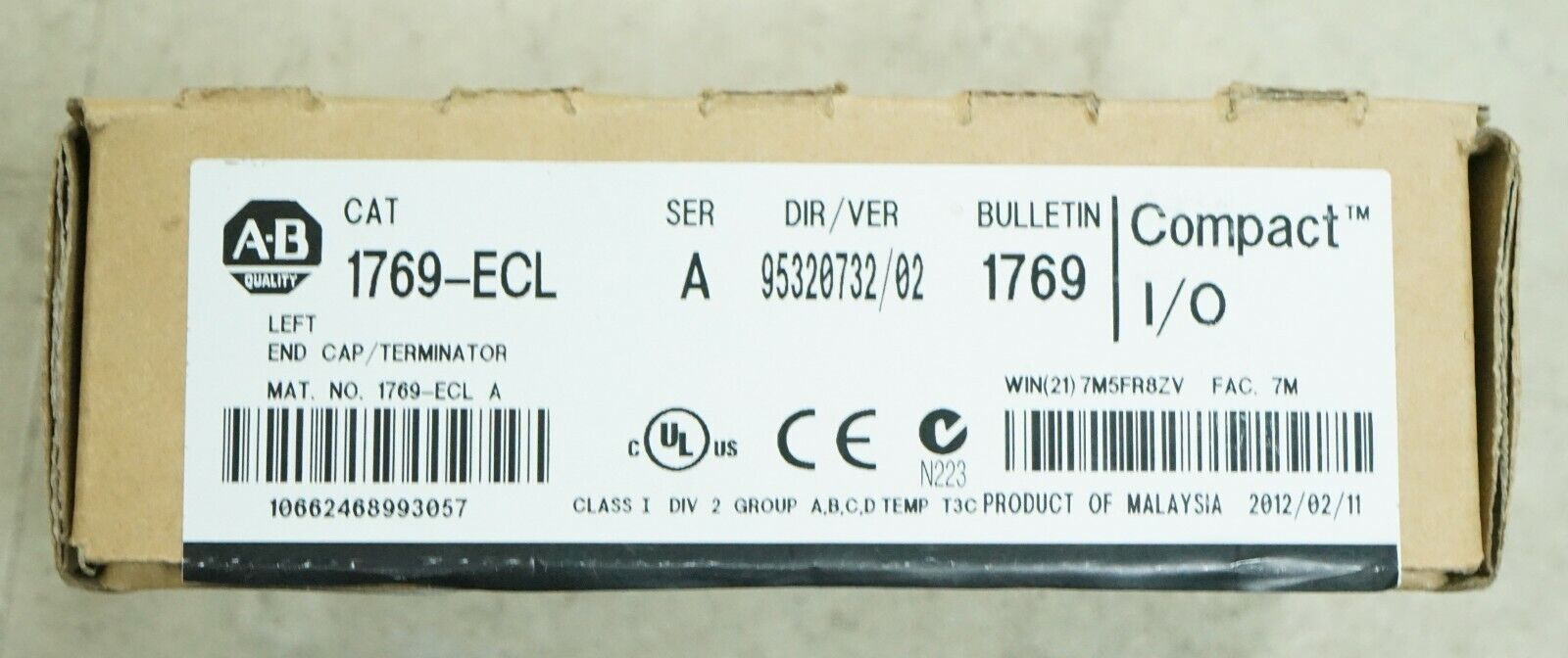 Allen-Bradley 1769-ECL (1769ECL) Left End Cap Terminator Ser A