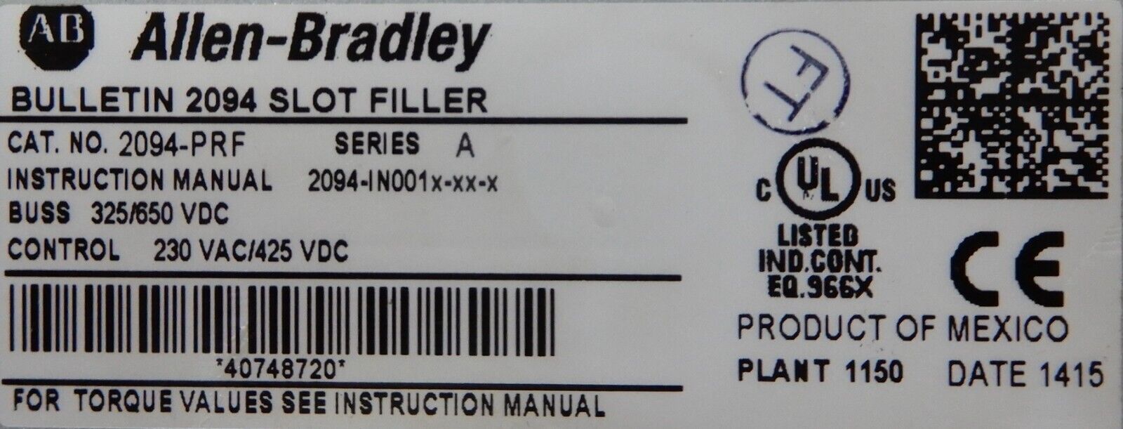 Used 2094-PRF Allen-Bradley Slot Filler Kinetix 6000 Tested (Lot of 5)