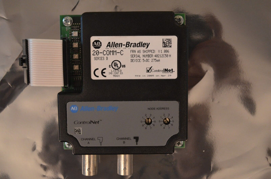 Allen Bradley  20-COMM-C Controlnet Adapter  Series B Firmware V 1.006