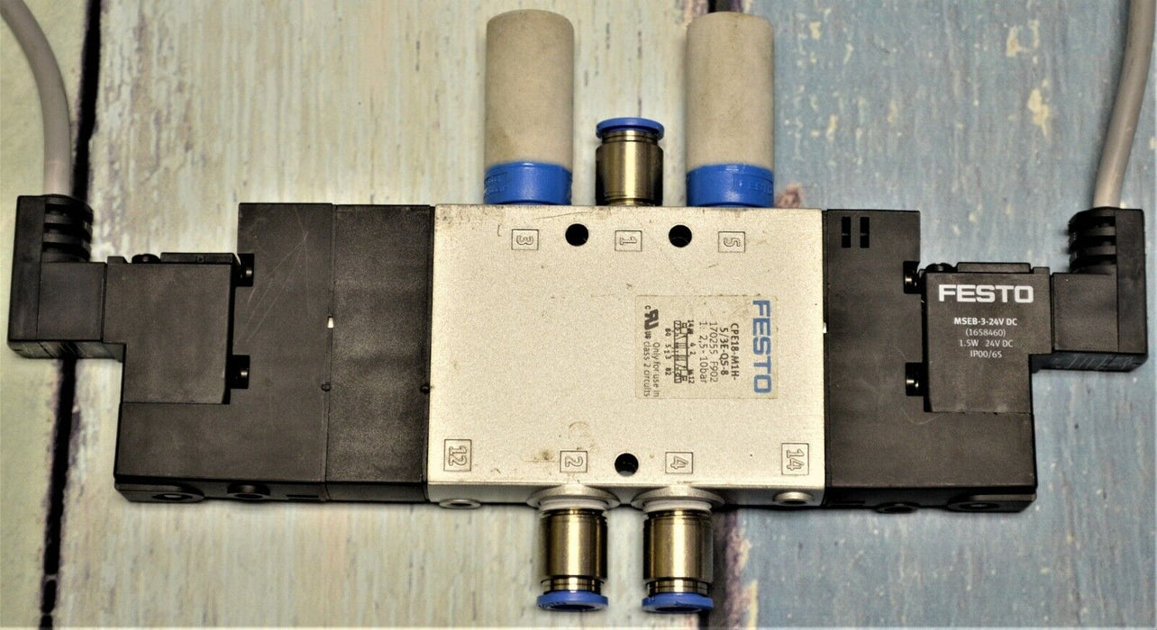 FESTO CPE18-M1H-5/3E-QS-8  170255 Solenoid Valve Tested Good