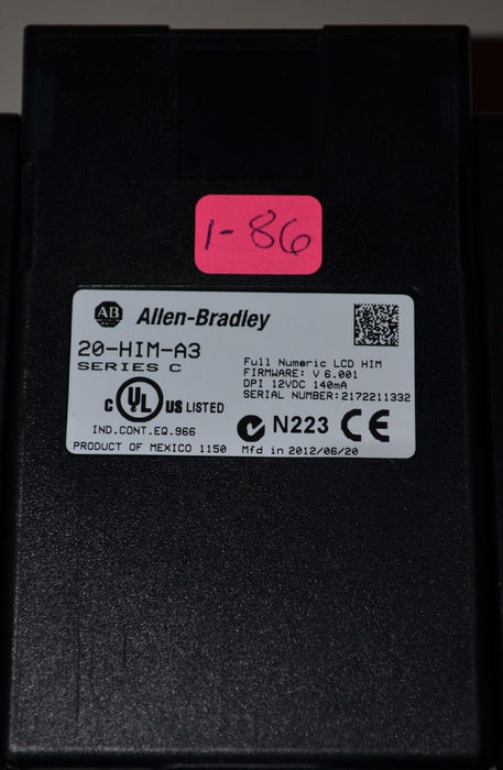 Allen-Bradley 20-HIM-A3 SERIES A Full Numeric HMI Keypad Firmware:6.001  #1-86