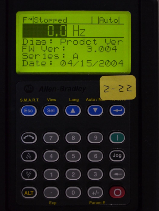 Allen-Bradley 20-HIM-A3 SERIES A Full Numeric HMI Keypad Firmware: 3.004  #2-22