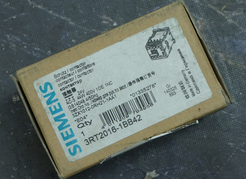 New SIEMENS SIRIUS 3RT2016-1BB42 CONTACTOR 24 VDC