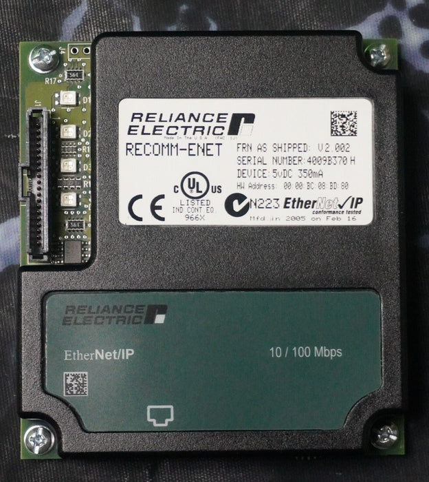 Reliance Electric RECOMM-ENET Ethernet/IP Communications Module Tested FRN:2.002