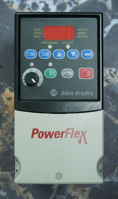 Low Hours Allen Bradley PowerFlex4 1/2HP 22A-D1P4N104 Tested Good FRN:5.01