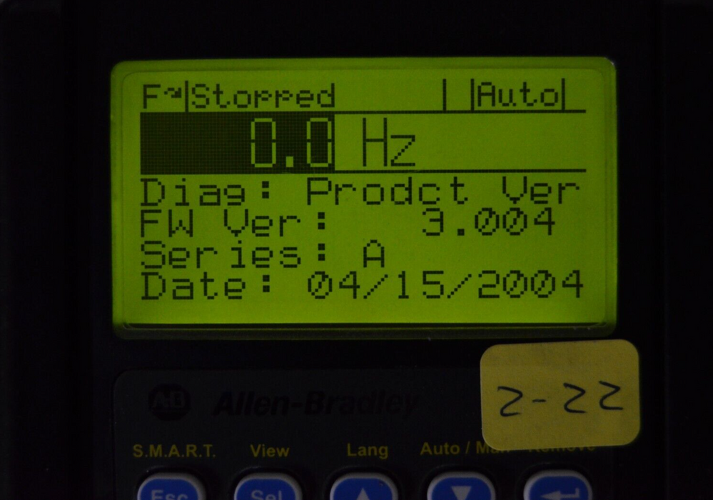 Allen-Bradley 20-HIM-A3 SERIES A Full Numeric HMI Keypad Firmware: 3.004  #2-22