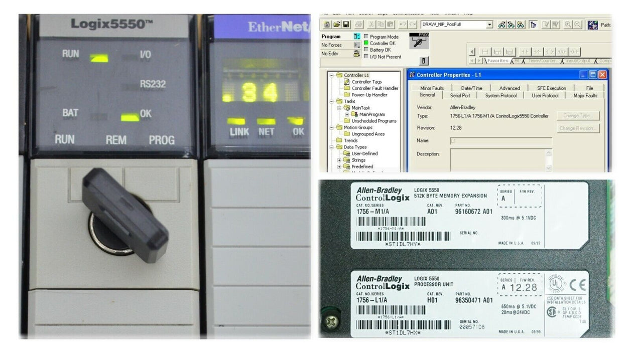 Allen Bradley 1756-L1/A and 1756-M1A ControlLogix 5550 Series A FRN:12.28