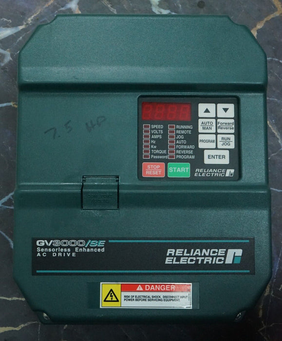 Reliance Electric GV3000/SE 7.5 HP 7V4160 Firmware 6.09 AC Drive Tested Good