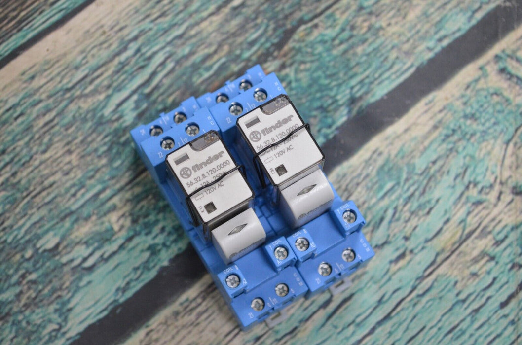 (2) Finder 96.02 Relay Socket for Series 56.32 Relays W/ Finder 56.32.8.120.0000