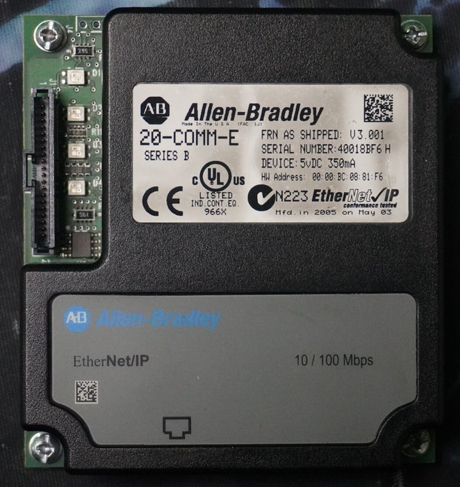 Allen-Bradley 20-COMM-E Powerflex Ethernet Module Series A FRN:4.001