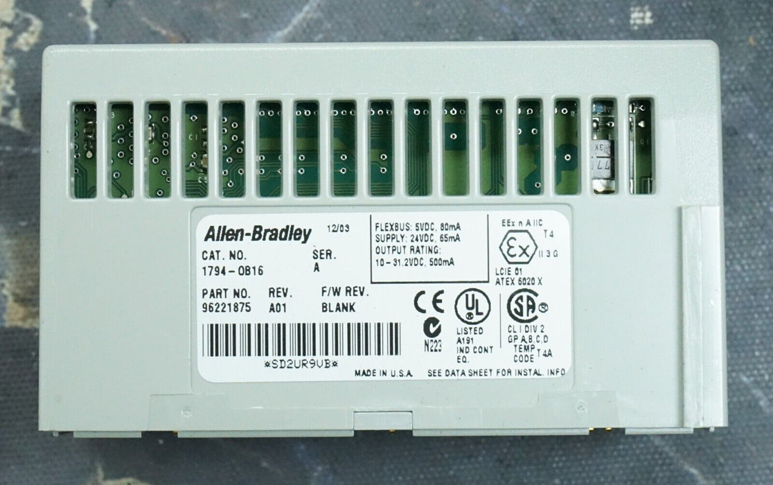 Allen-Bradley 1794-OB16 Series A 24 VDC Source Output Protected Tested Good A01