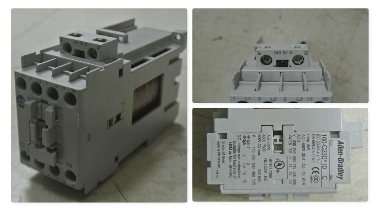 Allen-Bradley 100-C23D*10 23 Amp IEC Rated Safety Contactor